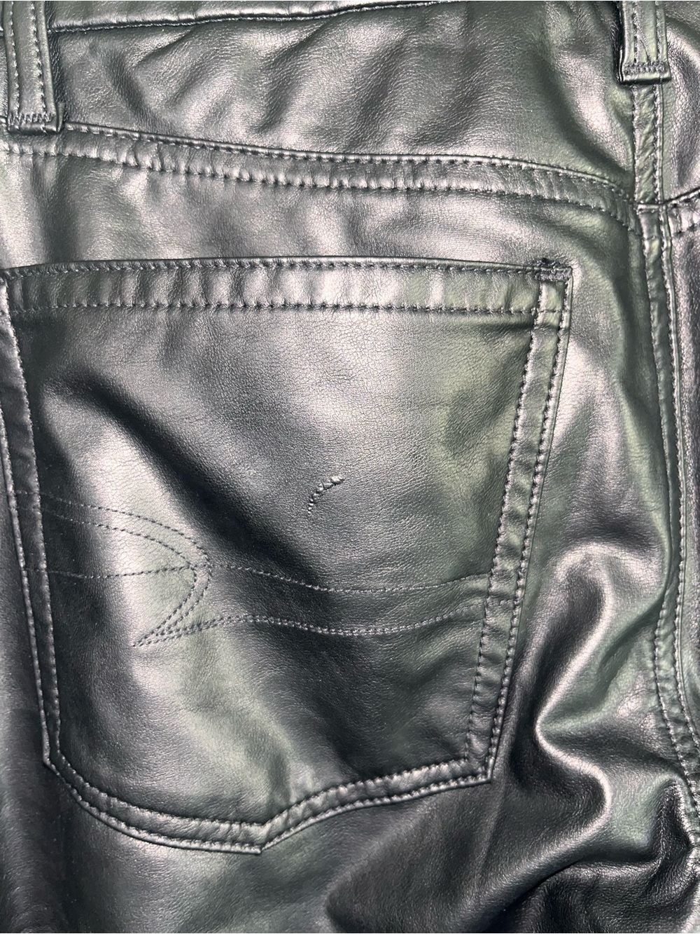 American Eagle Curvy Stovepipe Faux Leather Pants Black NWT Size 2 - Picture 6 of 8